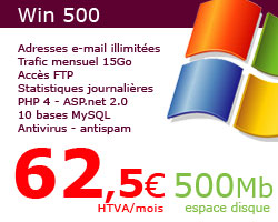 hbergement 500Mo